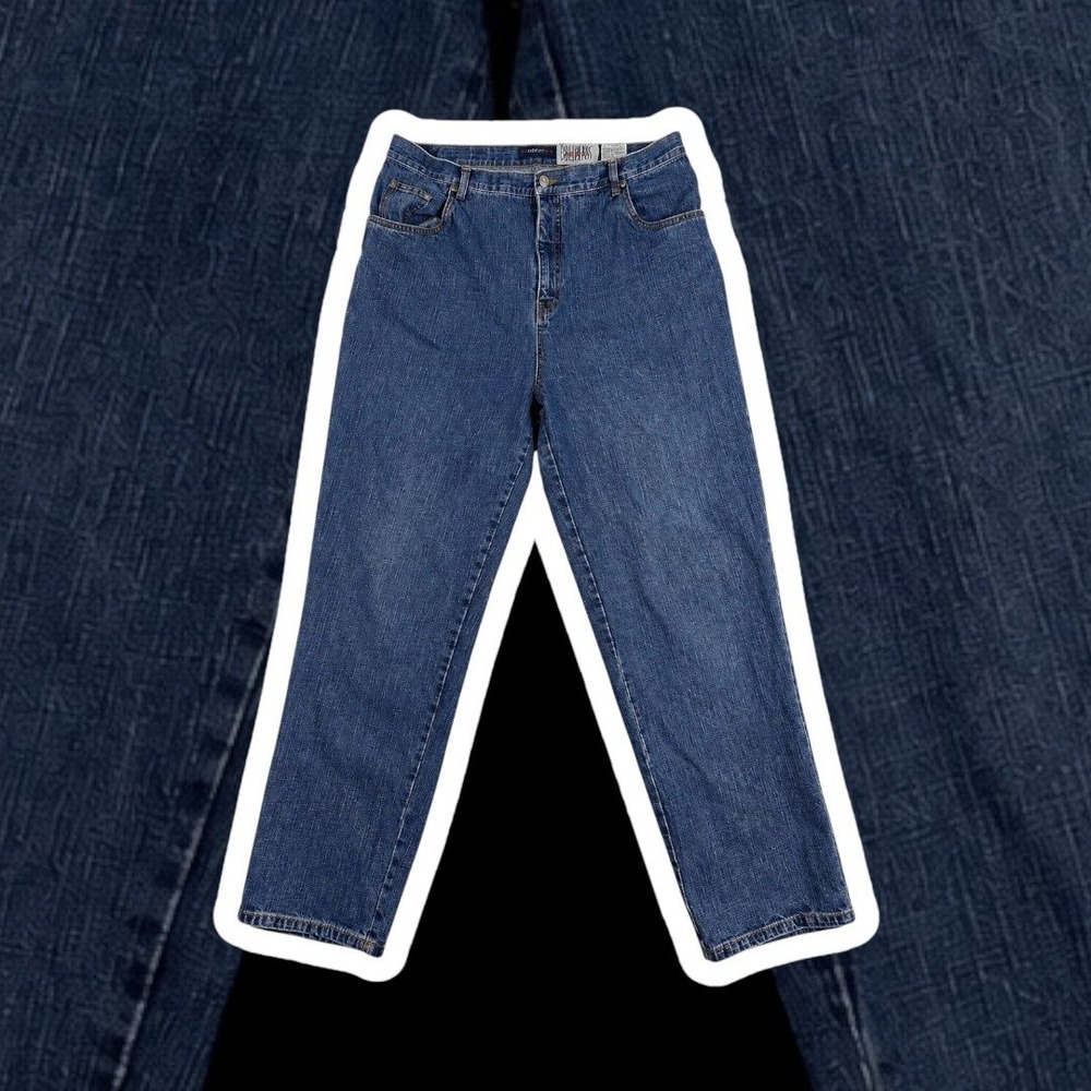 Vintage Bill Blass Easy Fit Jeans Women's 18 Blue High Rise Baggy 100% Cotton‎